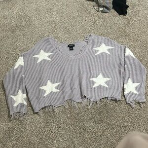 just polly new york star knit periwinkle sweater
